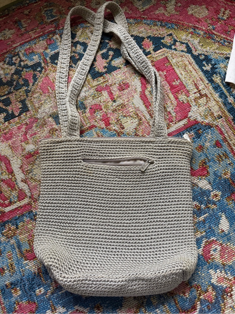 The Sak Large Khaki Knit Shoulder Bag
